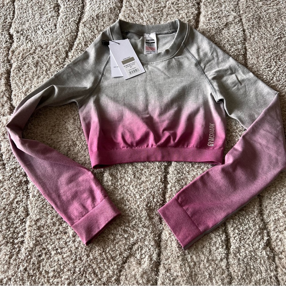New Pink & Grey Gymshark Crop Top